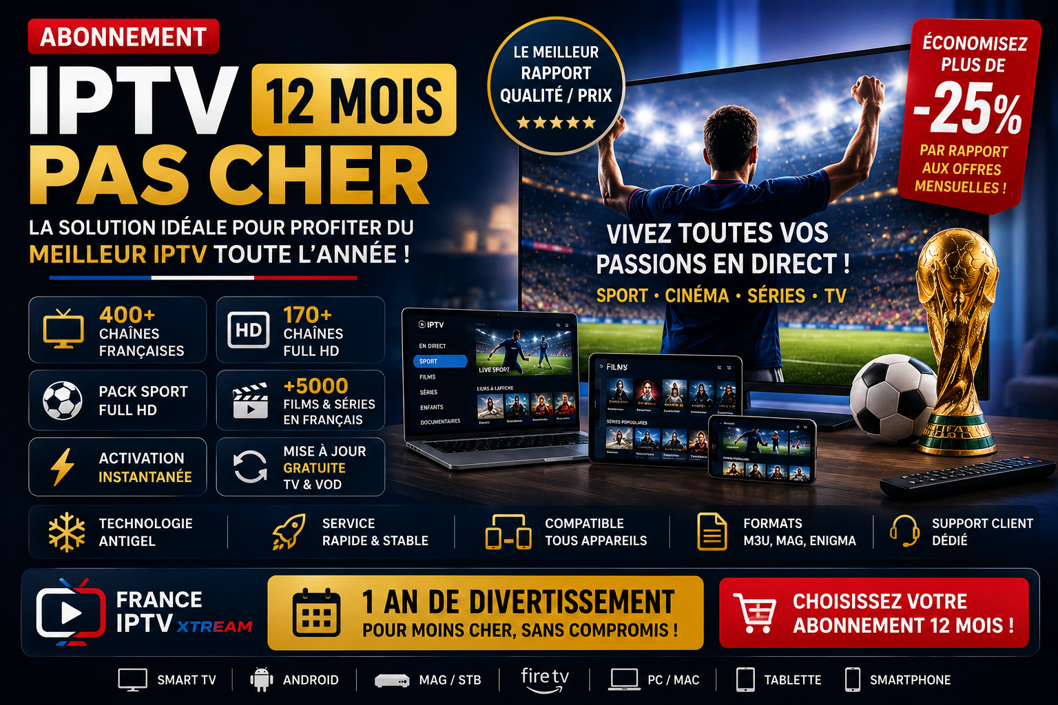 Abonnement IPTV 12 mois pas cher : la solution idéale pour profiter du meilleur IPTV toute l’année Abonnement IPTV 12 mois pas cher : la solution idéale pour profiter du meilleur IPTV toute l’année